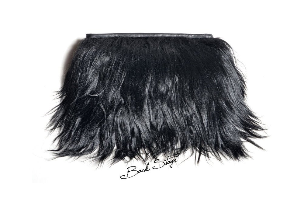 Back Stage* — Limited Edition - Black Goat Hair + Leather Clutch Fur ...