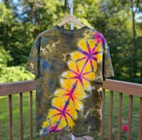 Image 4 of Yellow & Green Klink X Pattern Tie Dye Adult (Lrg) Unisex T-shirt