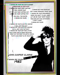 Image 1 of John Cooper Clarke - I wanna be yours V.2