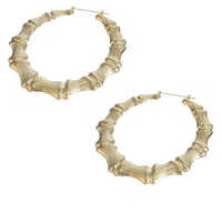 Image 1 of Gold Bamboo Hoops