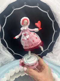 Image 1 of Made to order miniature Valentine ice skater figure