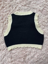 Image 2 of Bow Cropped Black And White Cardigan.