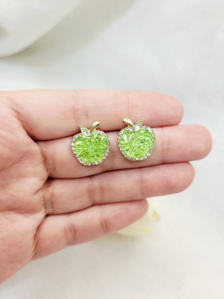 Image of Honeycrisp Apple Stud Earrings 