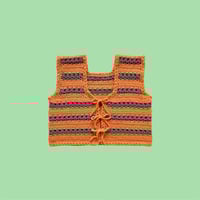 Image 2 of Crochet Floral Striped Vests