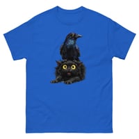 Image 2 of Unisex classic tee, Black Cat Raven Crow Funny Gothic tee