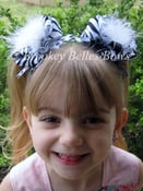 Image of Pair of Over the top Black and White Bows Perfect for Pigtails