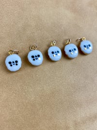 Image 3 of Tiny Happy Skull Charms - Gold Lustre