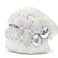 Image 2 of Vs1 Silver Iced out Diamond Grill per tooth 
