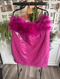 Fashion Nova feather pink dress 