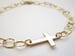 Image of Sideways Cross Bracelet, 14k Gold Filled