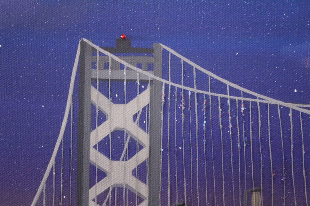 Image of High Tides X Bay Bridge 16x20 Original 1/1 