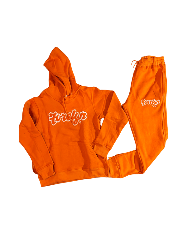 Image of Foreign fleece hoodie set! “Orange crush” 