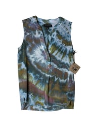 Image 2 of ♻️ UPCYCLED XS Silk Top in Earthy Agate Ice Dye