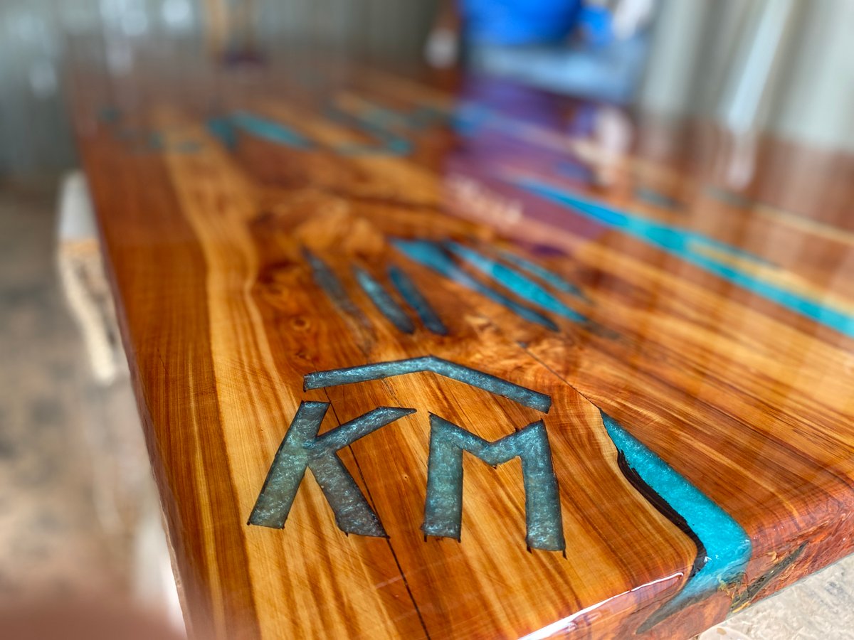 Custom Epoxy and Wood Table  FIND US IN THE HEART OF TEXAS