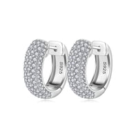 Image 3 of Follow Cloud Total 1.0ct 1.3mm Moissanite Diamond Hoop Earrings for Women S925 Sterling Silver Spark