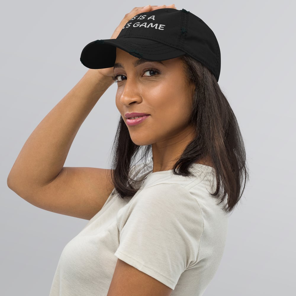 Image of This is a Girl's Game Hat white letters (women's)
