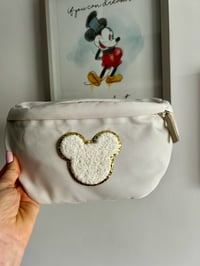 Image 2 of White textured Mickey shaped bum bag