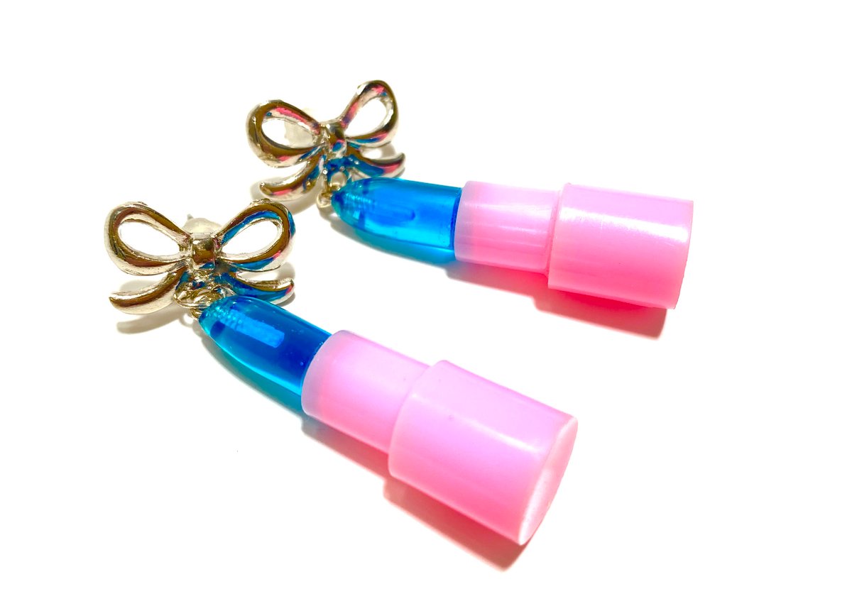 Image of Razzleberry Blue Lipstick Statement earrings