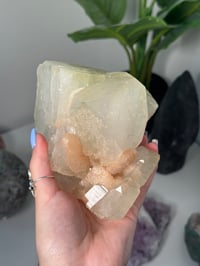 Image 5 of XL SELF STANDING GREEN SUGAR APOPHYLITE WITH STILBITE B