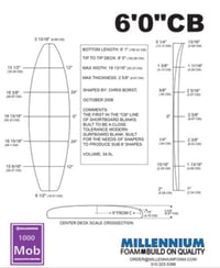 Image 4 of 6’0CB Shortboard Blank