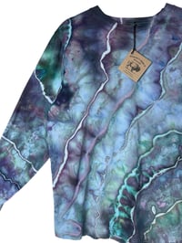 Image 4 of S Unisex Adult Soft Long Sleeve Tee in Mermaid Geode Ice Dye