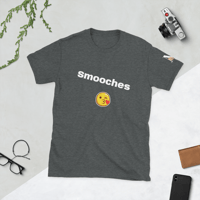 Image 1 of MamaFe's White Font "Smooches" Short-Sleeve Unisex T-Shirt