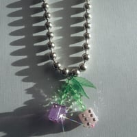 Lilac Ube dice necklace 