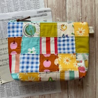 Image 6 of "Back To School" Large Patchwork Quilted Zipper Bag