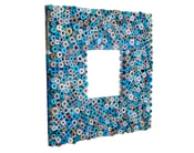 Image of Teal Mirror - Mirror Made from Recycled Magazines