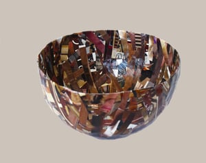 Image of Brown Recycled Magazine Bowl, Cup - Made from Recycled Magazines