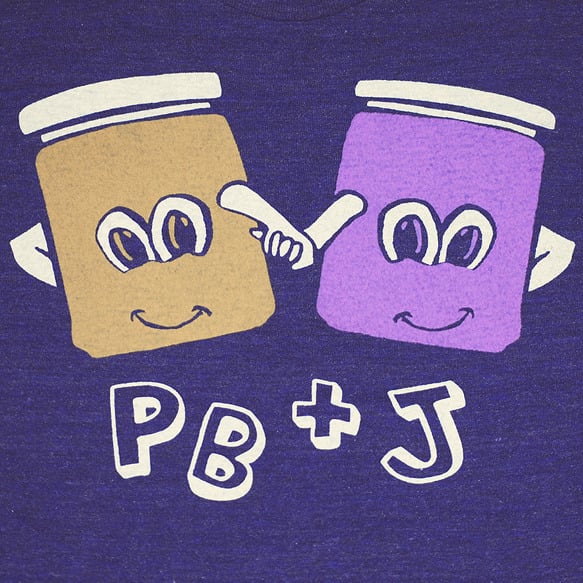 GNOME ENTERPRISES Handprinted Tshirts for Men + Women + Kids + Infants — Peanut Butter