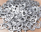 Image of 100 Soda Can Pop Tabs - Aluminum Soda Can Pull Tabs