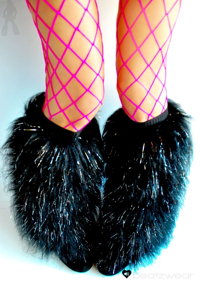 Image of Glitter fluffies black 