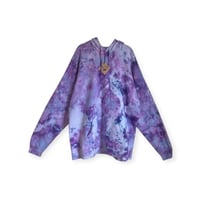 Image 1 of 2XL Unisex Comfort Wash Hoodie in Muted Purple Haze Ice Dye