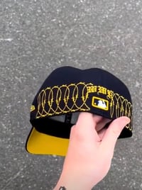 Image 2 of YELLOW BRIM NAVY LA DODGERS CUSTOM FITTED CAP