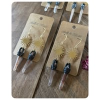 Image 2 of Brass Sun and Moon Earrings 