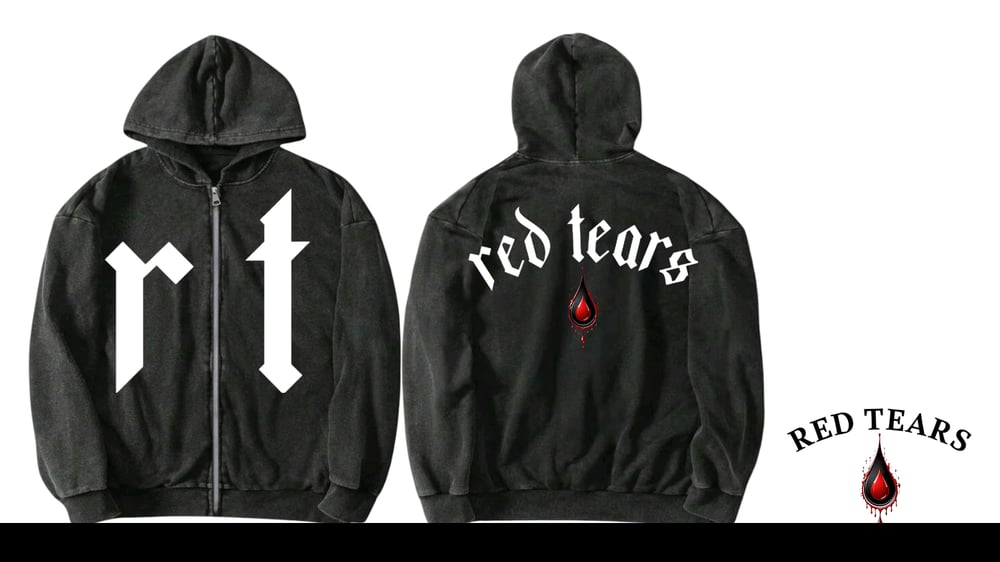 Image of Classic Red Tears  Letterman Hoodie
