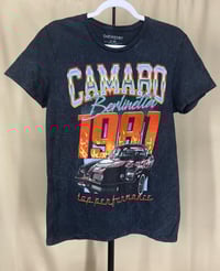 Image 4 of CHEMISTRY Camaro black burnout crew neck cap sleeve t-shirt