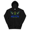 BOSSFITTED Neon Green and Blue Logo Unisex Hoodie