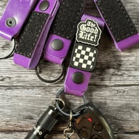 Image 4 of Purple Leather Keychain Lanyard