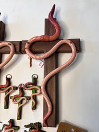 Image 3 of Worm crosses (wall art, pendants, earrings, pins)