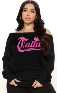 73% off VDAY SWEATER!!! Tattd Queen off shoulder👑!!! BLACK&PINK 🖤🩷