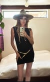 70s French snake belt leather and metal 