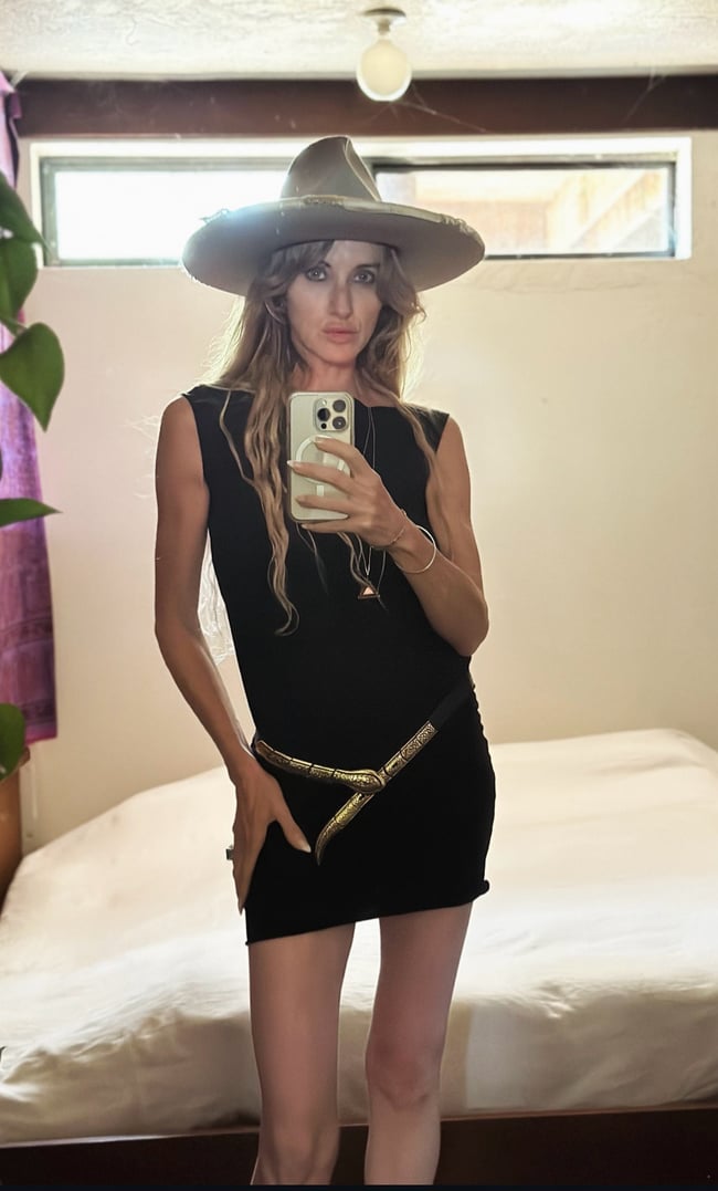 70s French snake belt leather and metal 