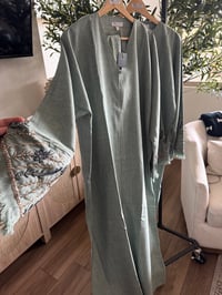 Image 2 of Stone Linen abaya