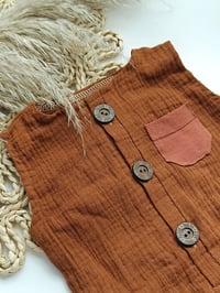Image 2 of Photo prop - Baby Boy Bodysuit for Photoshoot - Kian - 9-12 or 12-18 months - rusty