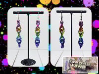 Image 1 of Neon Rainbow Helix Earrings