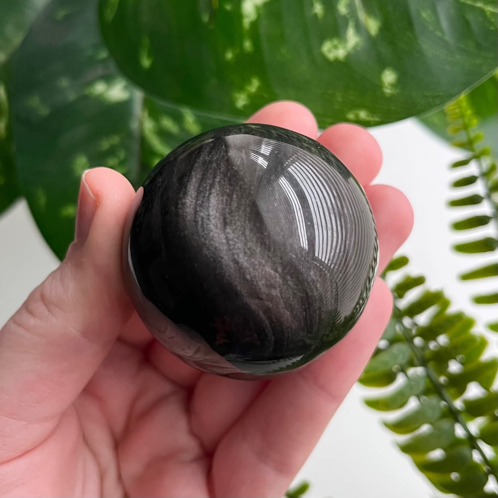 Silver Sheen Obsidian Sphere A