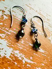 Image 9 of kyanite and green tourmaline earrings