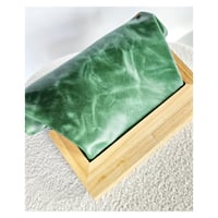 Image 5 of Emeral Green Leather & Timber Clutch 